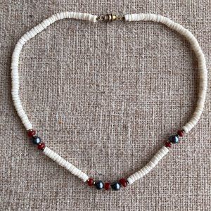 Handmade Puka Shell and Bead Necklace
